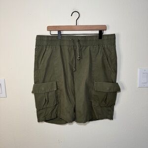 John Elliott Cotton Cargo Shorts Men's XL Green Casual Stretch